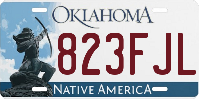 OK license plate 823FJL