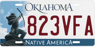 OK license plate 823VFA