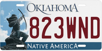 OK license plate 823WND