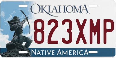 OK license plate 823XMP