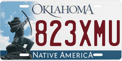 OK license plate 823XMU