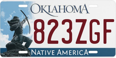 OK license plate 823ZGF