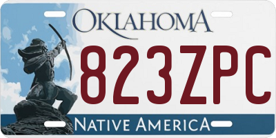 OK license plate 823ZPC