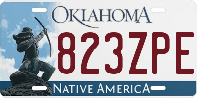 OK license plate 823ZPE