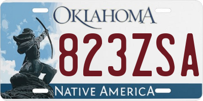OK license plate 823ZSA