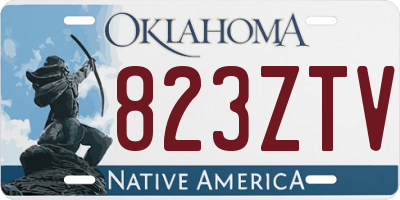 OK license plate 823ZTV