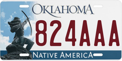 OK license plate 824AAA