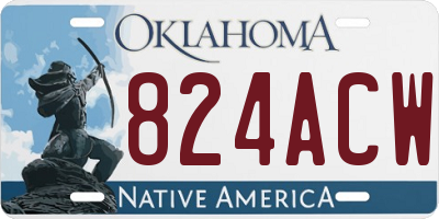 OK license plate 824ACW