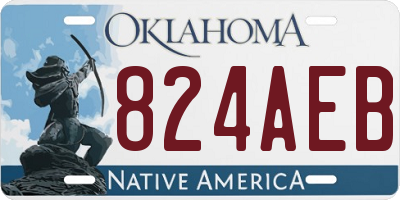 OK license plate 824AEB