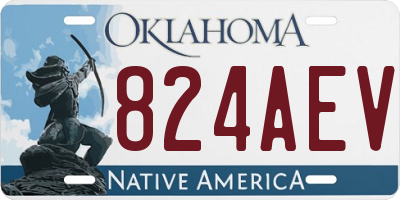 OK license plate 824AEV