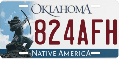 OK license plate 824AFH