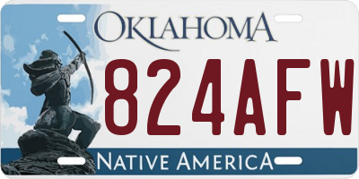 OK license plate 824AFW