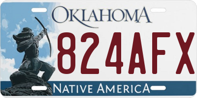 OK license plate 824AFX