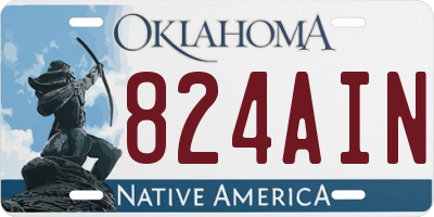 OK license plate 824AIN