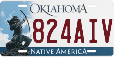 OK license plate 824AIV