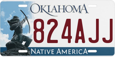 OK license plate 824AJJ