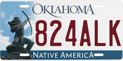 OK license plate 824ALK