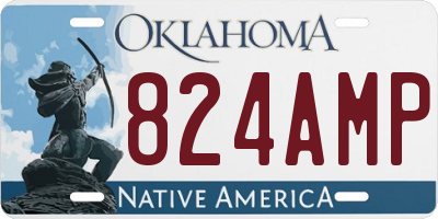 OK license plate 824AMP