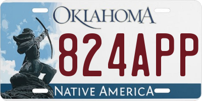 OK license plate 824APP