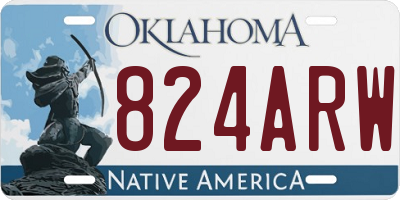 OK license plate 824ARW