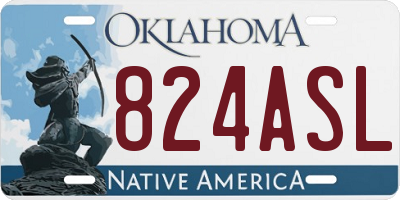 OK license plate 824ASL