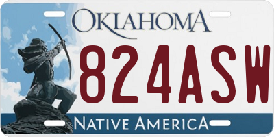 OK license plate 824ASW