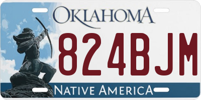 OK license plate 824BJM