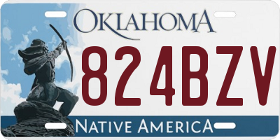 OK license plate 824BZV