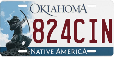 OK license plate 824CIN