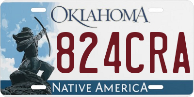 OK license plate 824CRA