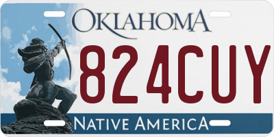 OK license plate 824CUY