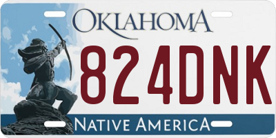 OK license plate 824DNK