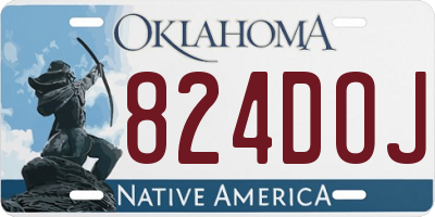 OK license plate 824DOJ