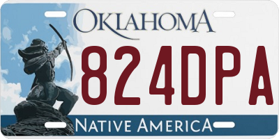 OK license plate 824DPA