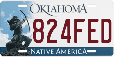 OK license plate 824FED