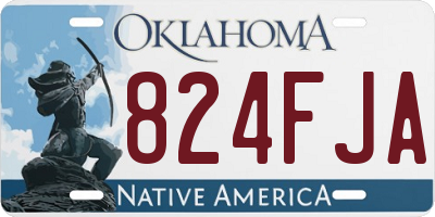 OK license plate 824FJA