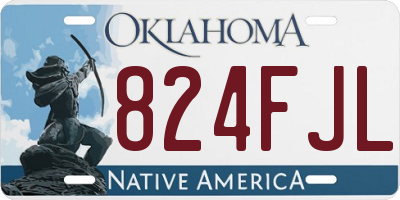OK license plate 824FJL