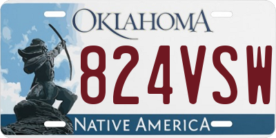 OK license plate 824VSW