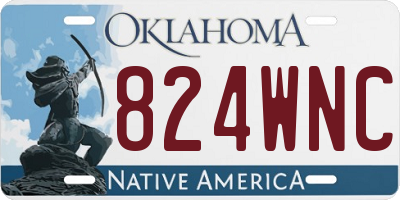 OK license plate 824WNC