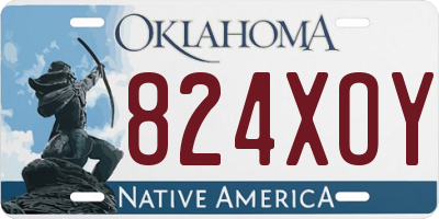 OK license plate 824XOY