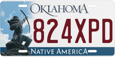 OK license plate 824XPD