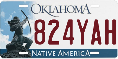 OK license plate 824YAH