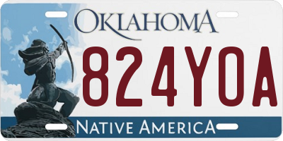 OK license plate 824YOA