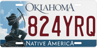 OK license plate 824YRQ