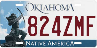 OK license plate 824ZMF