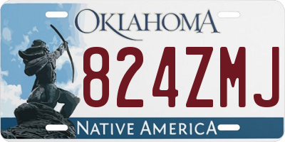 OK license plate 824ZMJ