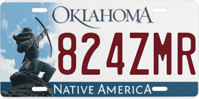 OK license plate 824ZMR