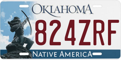 OK license plate 824ZRF
