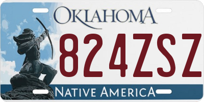 OK license plate 824ZSZ