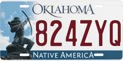 OK license plate 824ZYQ